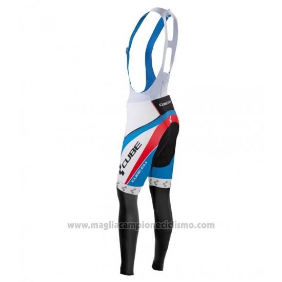 2016 Abbigliamento Ciclismo Cube Blu e Bianco Manica Lunga e Salopette